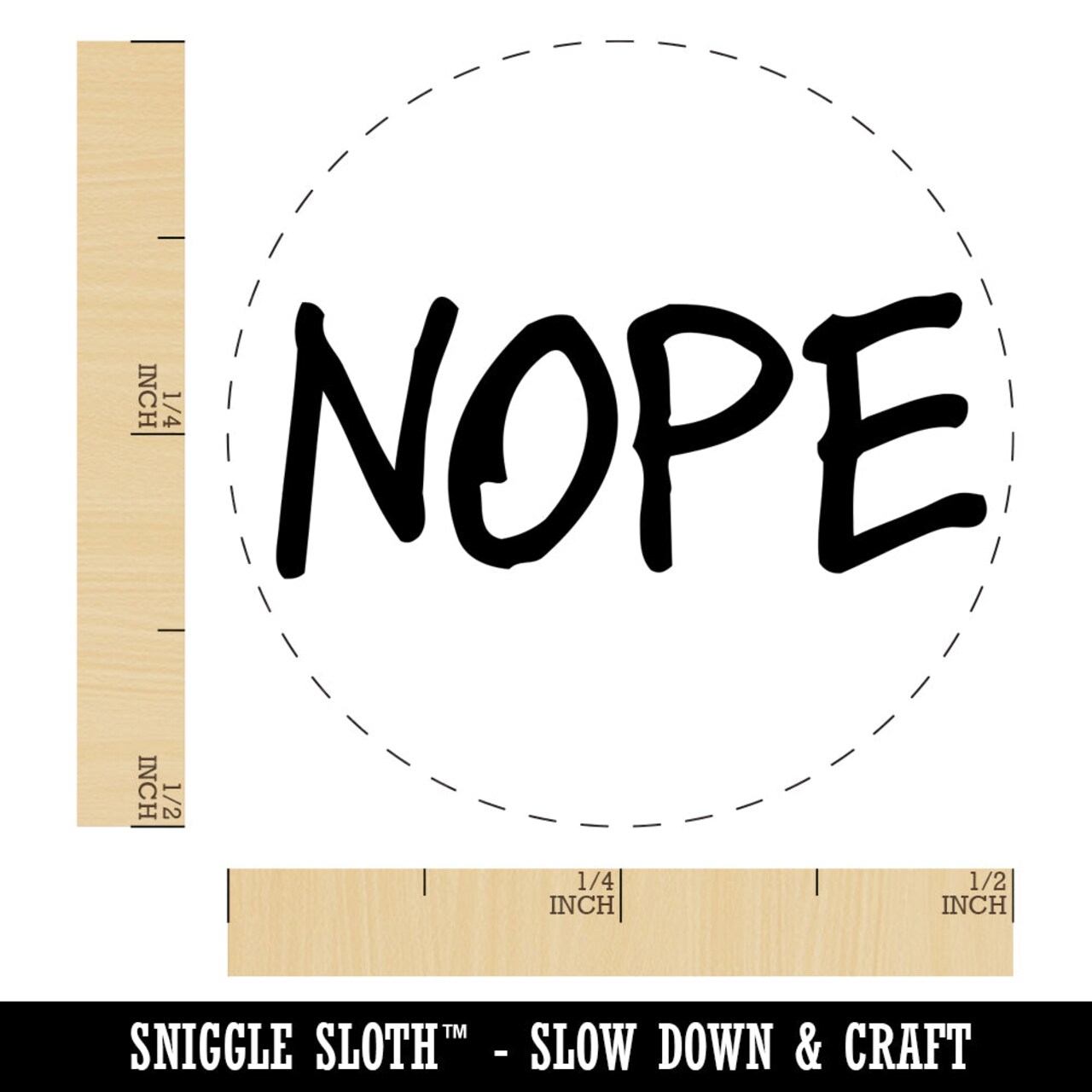 Nope Text Self-Inking Rubber Stamp for Stamping Crafting Planners